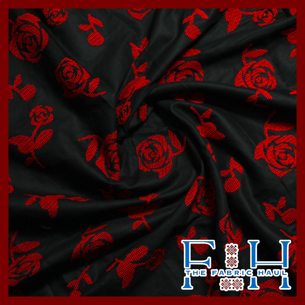 CS rose allover on Cotton Satin 44 in