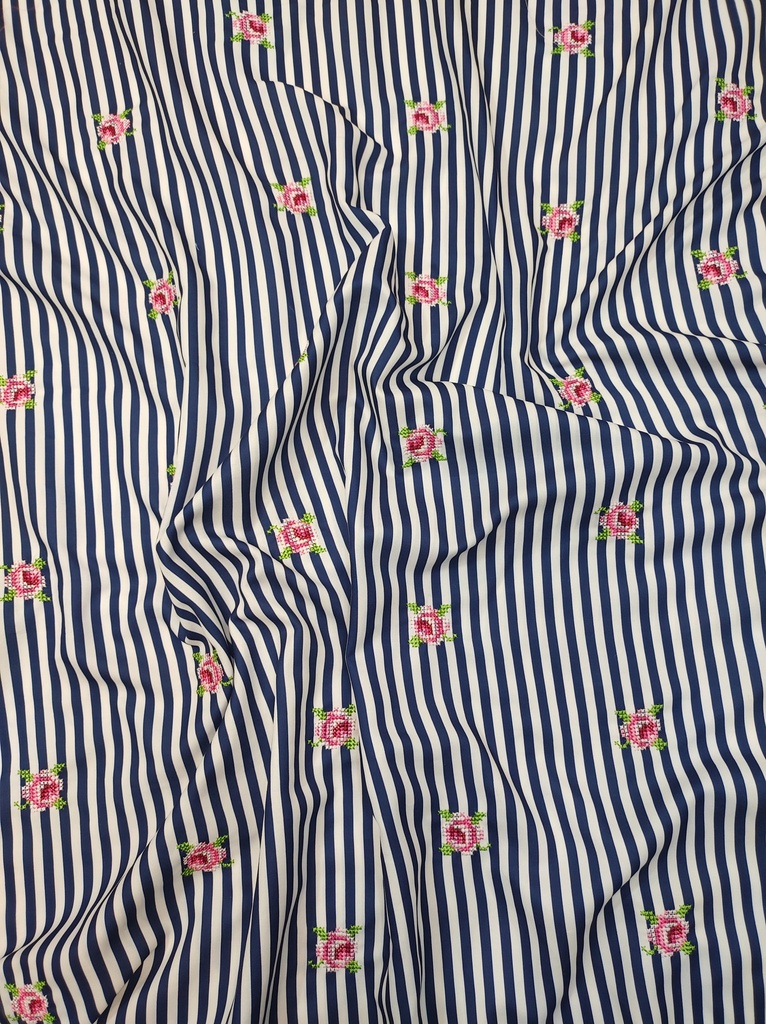 Blue Stripes Cross Stich Bunches - 45 in