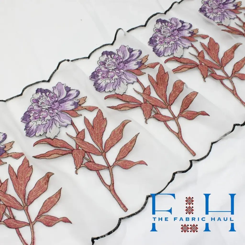 Quixotic Roses on Organza - 2 mtrs (Purple)