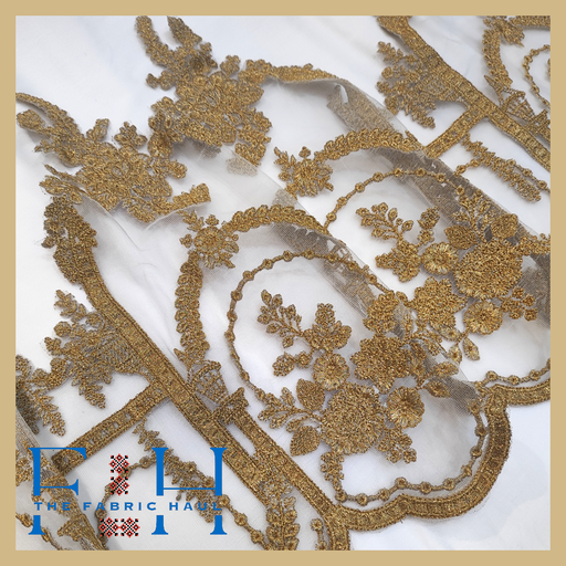 Gold Frame net lace 1 mtr 