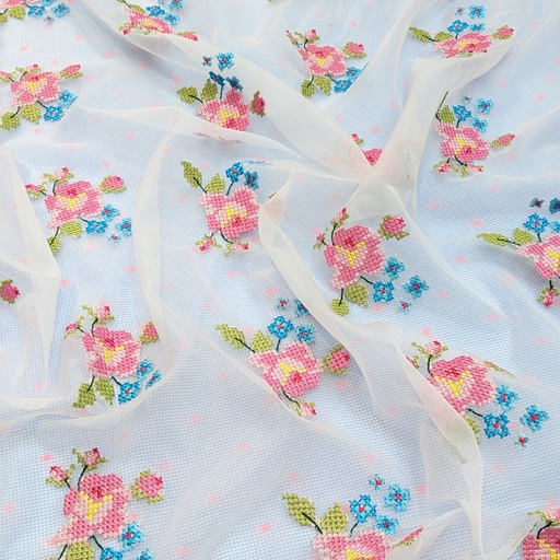 Piping Roses Organza - 1mtr