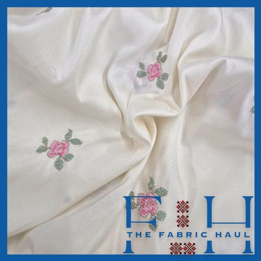 Silk D3 Leaf Butti Fabric - 3.5 mtr