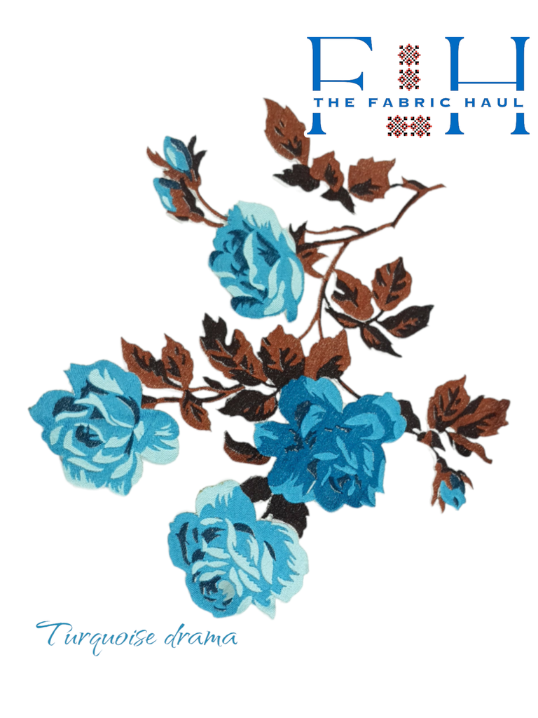 Rose vine Embroidery Applique - 18 in