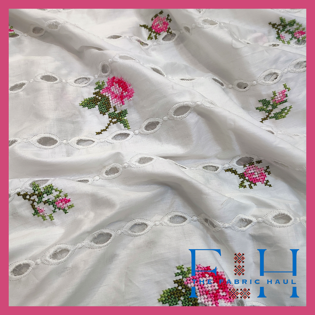 eyelet Hakoba with Cross Stitch bunch